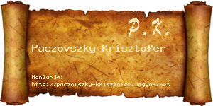 Paczovszky Krisztofer névjegykártya